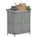 Outsunny boîte de rangement d'extérieur - Bois de sapin, acier inoxydable - 74x43x88cm - Gris