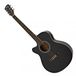 Gear4music Single Cutaway Linkshandige Elektro-akoestische Gitaar, Zwart