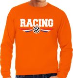 Bellatio Decorations Shoppartners Bv Racing coureur supporter sweater / trui met Nederlandse vlag oranje voor heren - race thema / race supporter L