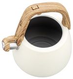 Klausberg 7775 - Fluitketel met fluit - 2.5 liter - RVS - Wit met houten handgreep