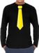 Bellatio Decorations Verkleed shirt voor heren - stropdas geel - zwart - carnaval - foute party L