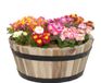Mega Collections Plantenbak/bloempot Barrel - acacia hout - bruin - D40 x H16 cm