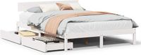 vidaXL Bedframe Massief Grenenhout Wit 120x200 cm