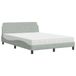 vidaXL Bed met matras "Dover" fluweel lichtgrijs 140x200 cm