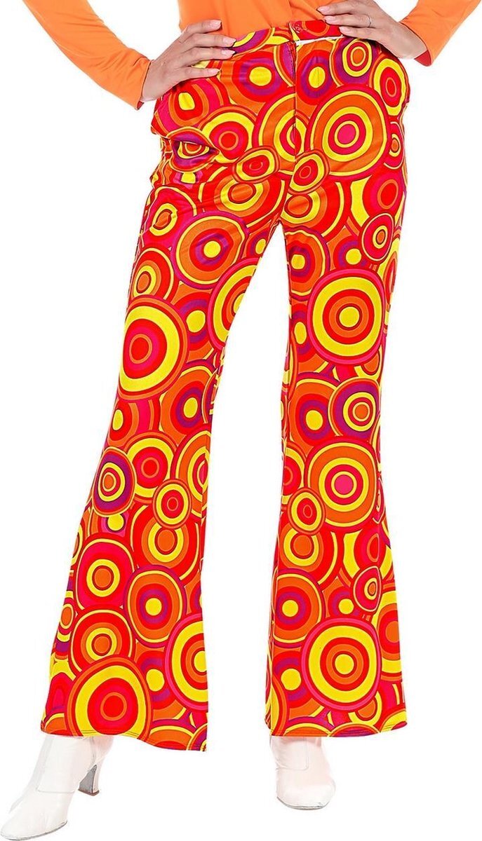 Widmann Hippie Kostuum | Knaloranje Jaren 70 Koningin Van De Dansvloer Broek Vrouw | Small / Medium | Carnaval kostuum | Verkleedkleding