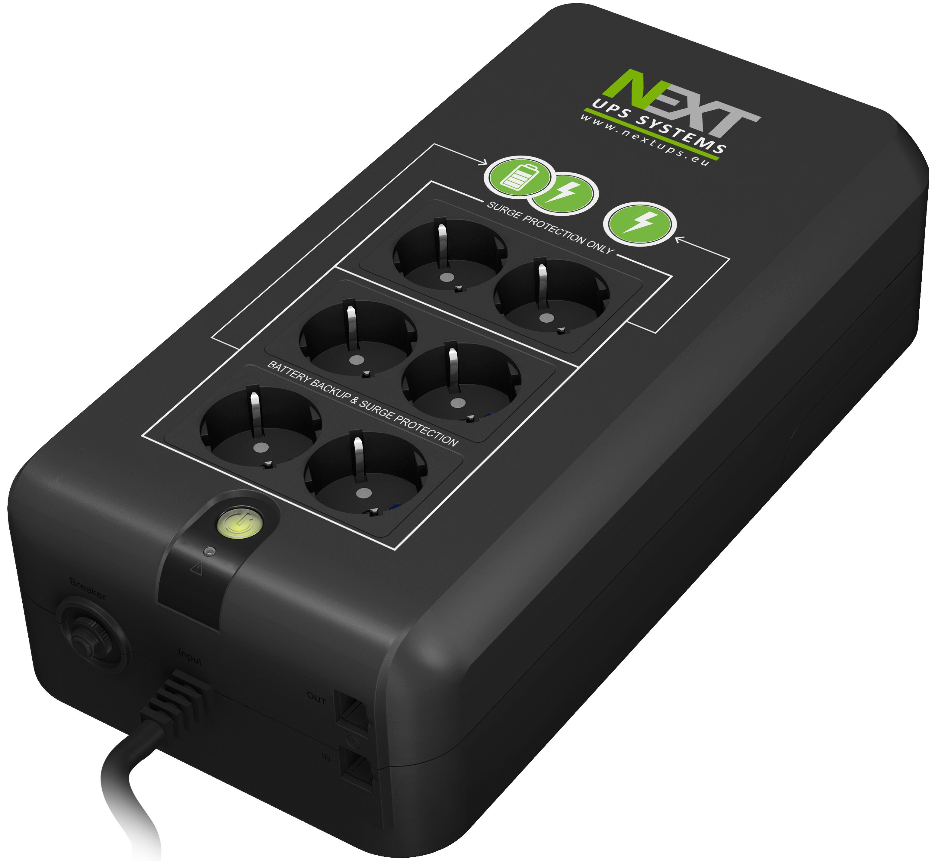 NEXT UPS Systems Office Protection Station 600 - 600VA/300W UPS