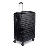 Amazon Basics Hardshell Koffer Groot - Uitbreidbare ABS Reisbagage met 4 Dubbele Zwenkwielen - Krasbestendig en Lichtgewicht - 78 x 52,6 x 32cm - Zwart