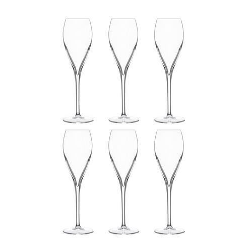Luigi Bormioli Atelier champagneglas Ø6 7 cm set van 6 Transparant