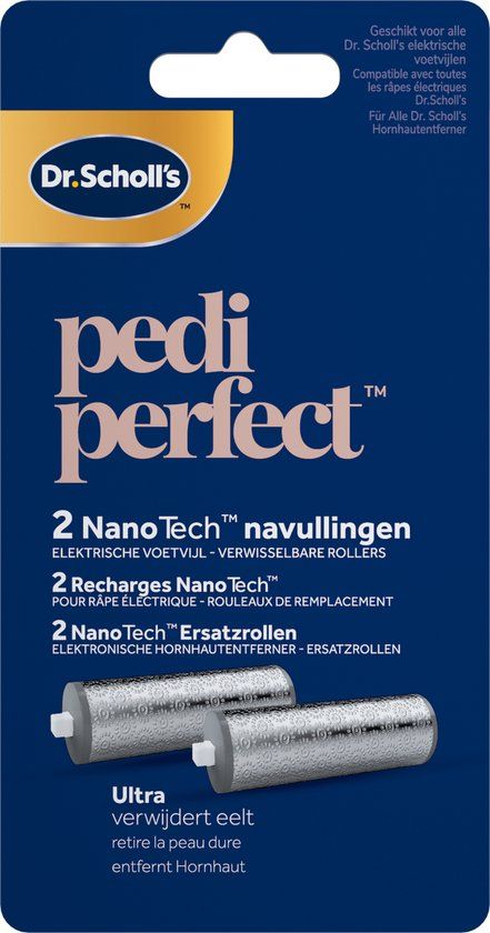 Scholl Dr. Scholl's Pedi Perfect NanoTech Voetvijl rollers - 2 Stuks (Ultra en Fijn)