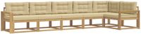 vidaXL - Hoek loungeset - 6 zitplekken - Polyester - Wit en Beige