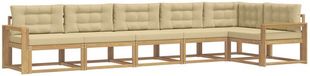 vidaXL - Hoek loungeset - 6 zitplekken - Polyester - Wit en Beige