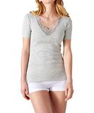 Damart - T-shirt met korte mouwen en opengewerkt breiwerk Thermolactyl - Dames - Grijs - S
