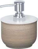 Zeepdispenser voor de badkamer, van polyresin, 10 x 12,5 x 10,5 cm, 0,24 l, bruin