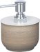 Zeepdispenser voor de badkamer, van polyresin, 10 x 12,5 x 10,5 cm, 0,24 l, bruin