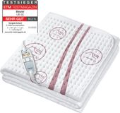 Beurer Elektrische onderdeken 1 persoons - 150x80cm - 2 Warmtezones - Fleece/Katoen - Wit