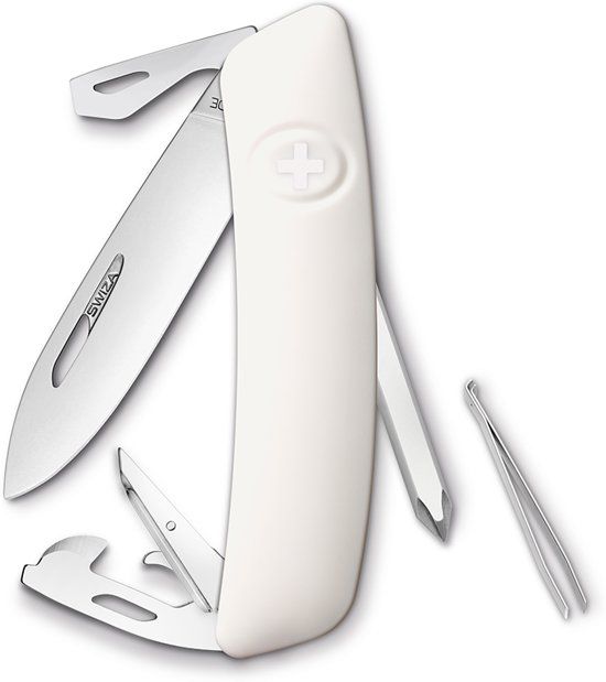 Swiza D04 Zakmes Wit (White) Blisterverpakking