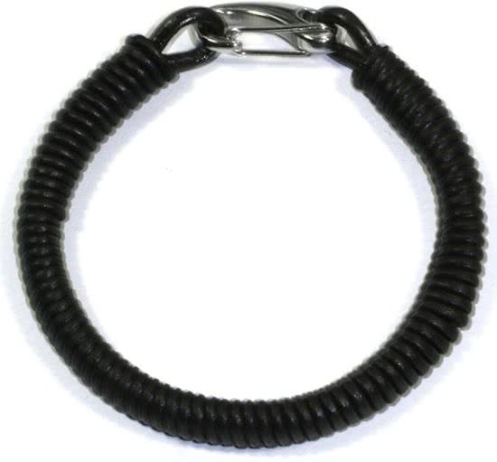 Heaven Eleven - heren armband - Leer Bruin gedraaid met Edelstaal rvs sluiting - 8mm - 21cm voor andere maten zie omschrijving