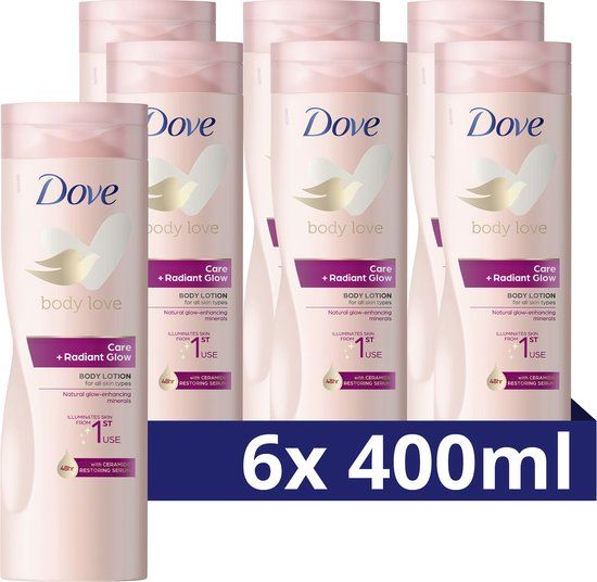Dove Body Love Bodylotion - Care + Radiant Glow - 6 x 400 ml