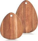Zeller 2x Druppel vormige houten snijplanken 30/40 cm
