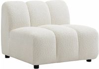Vente-unique Fauteuil JUTINI blanc cassé bouclé