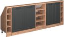 Vicco Rion Kastenset voor schuine wand – Set van 5 Antraciet Landhuis/Goud Kraft Eik