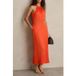 Reiss Robe à encolure américaine Rouge