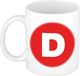 Bellatio Decorations Shoppartners Bv Koffie mok met de letter D - beker - rood - 300 ml