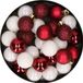 Kaemingk B.V. 28x Boules de Noël en plastique Rouge foncé/Blanc Mix 3 cm