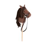 PINOLINO Stekkerpaard Lucky bruin, pluche paard op houten stok, stokpaard voor kinderen vanaf 3 jaar, speelgoed voor binnen en buiten, hobby, horsing speelpaard met hoofdstel