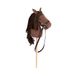 PINOLINO Stekkerpaard Lucky bruin, pluche paard op houten stok, stokpaard voor kinderen vanaf 3 jaar, speelgoed voor binnen en buiten, hobby, horsing speelpaard met hoofdstel