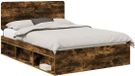 vidaXL Bedframe Gerookt eiken 140 x 190 cm Massief grenenhout