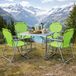 Ensemble complet de 5 meubles de camping, aluminium, dimensions 80 cm (longueur) x 60 cm (largeur) x 68 cm (hauteur), couleur : vert clair