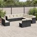 Prolenta Maison Exclusive - Tuinset voor de tuin, 13-delig, met kussens, zwart, van polyrotan