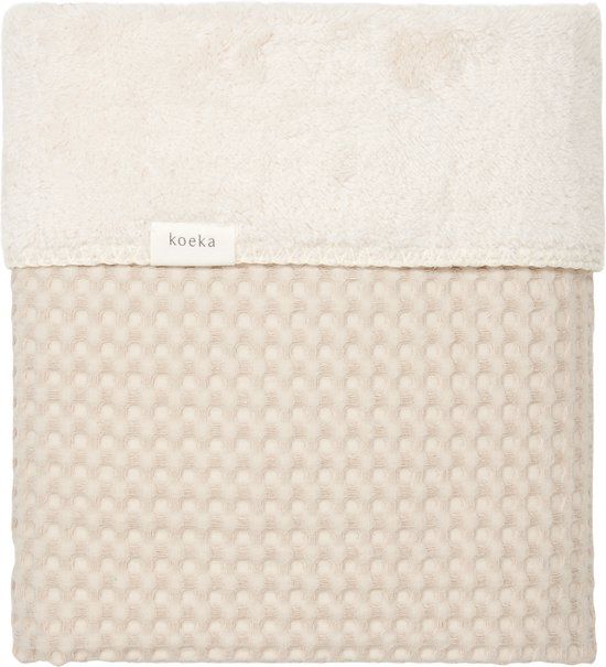Koeka Oslo Ledikantdeken Wafel Teddy - Sand/Pebble - 100x150cm