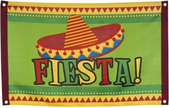 - Fiesta vlag met Mexicaanse hoed