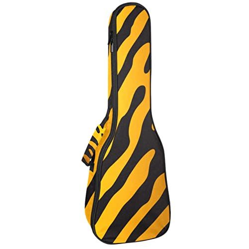 Mersov Concert Ukelele Rugzak, Heavy Duty Ukulele Case Bag met Opslag, Sopraan Concert Tenor Ukelele 10MM Gewatteerde BagGradient Tijgerpatroon