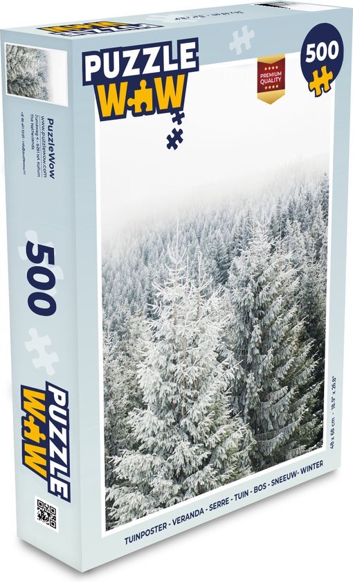 MuchoWow Puzzel Bos - Sneeuw - Winter - Seizoenen - Dennenboom - Legpuzzel - Puzzel 500 stukjes - Sinterklaas cadeautjes - Sinterklaas voor grote kinderen