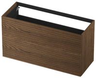 INK - Onderkast 2 Laden Push To Open Horizontaal Gefreesd - 1200x450x650 Mm - Massief Eiken Chocolate