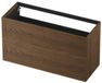 INK - Onderkast 2 Laden Push To Open Horizontaal Gefreesd - 1200x450x650 Mm - Massief Eiken Chocolate