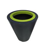 Green City Open XS bloempot, kunsthars/kunststof, rond, met ring, antraciet/anijsgroen