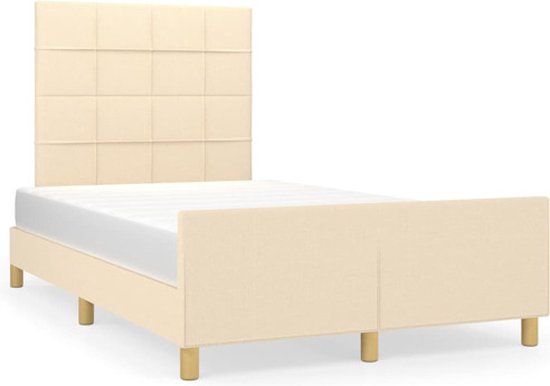 vidaXL Bedframe stof crèmekleurig 120x200 cm