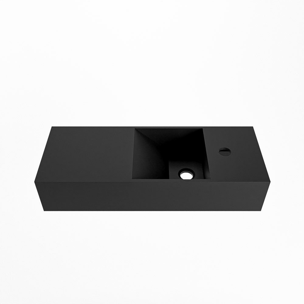 Mondiaz TYNE fontein wasbak 60x23x12cm rechts 1 kraangat solid surface Urban mat M20126