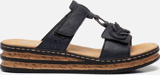 Rieker Ring Slippers Blauw Synthetisch - Dames - Maat 42
