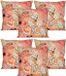 Anna's Collection Sierkussen voor binnen en buiten - 6x - wild flowers - terracotta - 45 x 45 cm