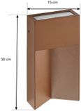 Lucande - Wandlamp buiten - CCT - 2lichts - Aluminium, kunststof - H: 30 cm - bruin