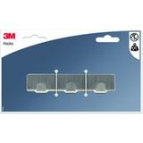 3M Barre 3 Crochets Adhésif Permanent Gris