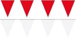 Shoppartners Bv Feest versiering punt vlaggetjes pakket - 60 meter - wit en rood - slingers / vlaggenlijnen - kunststof - buiten/binnen