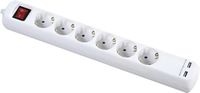 Alyco Multiprise avec 6 prises et 2 ports USB - Câble 1,4 m