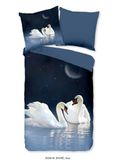 Muller Textiles Pure dekbedovertrek zwanen - 2 persoons 200x200/220 cm - Blauw - Microvezel