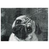 Mint Rugs 102844_50x70 Statement Mat Pug, kunstvezel, zwart/grijs, 70 x 50 x 0,7 cm
